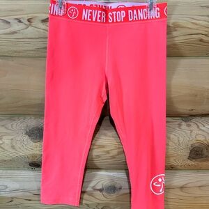 Zumba Dance Fitness Leggings - Bright Orange/Coral